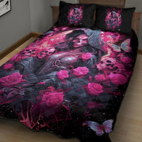 Witch Skull Quilt Bed Set They Whispered To Her You Cannot Withstand The Storm - Wonder Print Shop