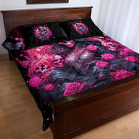Witch Skull Quilt Bed Set They Whispered To Her You Cannot Withstand The Storm - Wonder Print Shop