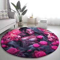 Witch Skull Round Carpet They Whispered To Her You Cannot Withstand The Storm