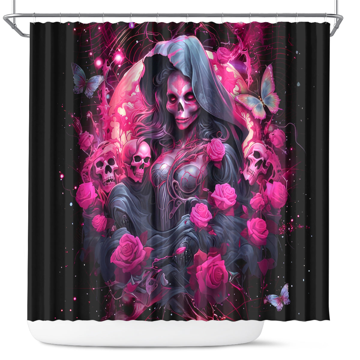 Witch Skull Shower Curtain They Whispered To Her You Cannot Withstand The Storm