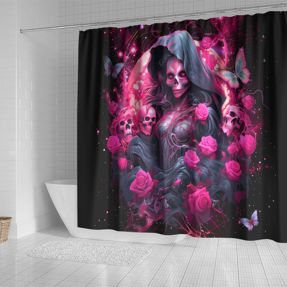 Witch Skull Shower Curtain They Whispered To Her You Cannot Withstand The Storm