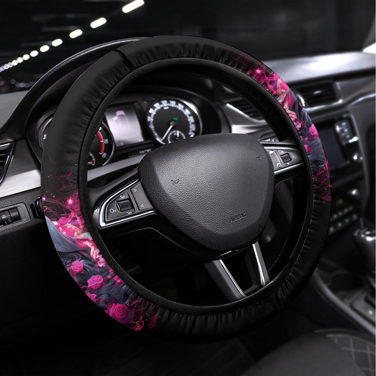 Witch Skull Steering Wheel Cover They Whispered To Her You Cannot Withstand The Storm - Wonder Print Shop