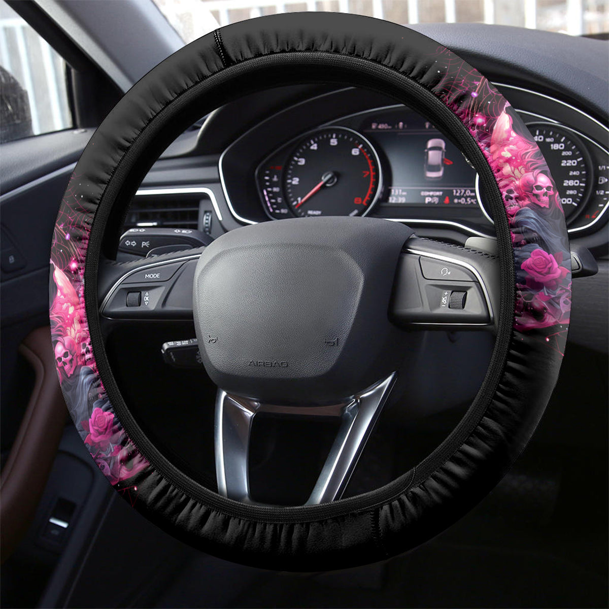 Witch Skull Steering Wheel Cover They Whispered To Her You Cannot Withstand The Storm - Wonder Print Shop