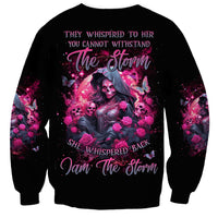 Witch Skull Sweatshirt They Whispered To Her You Cannot Withstand The Storm - Wonder Print Shop
