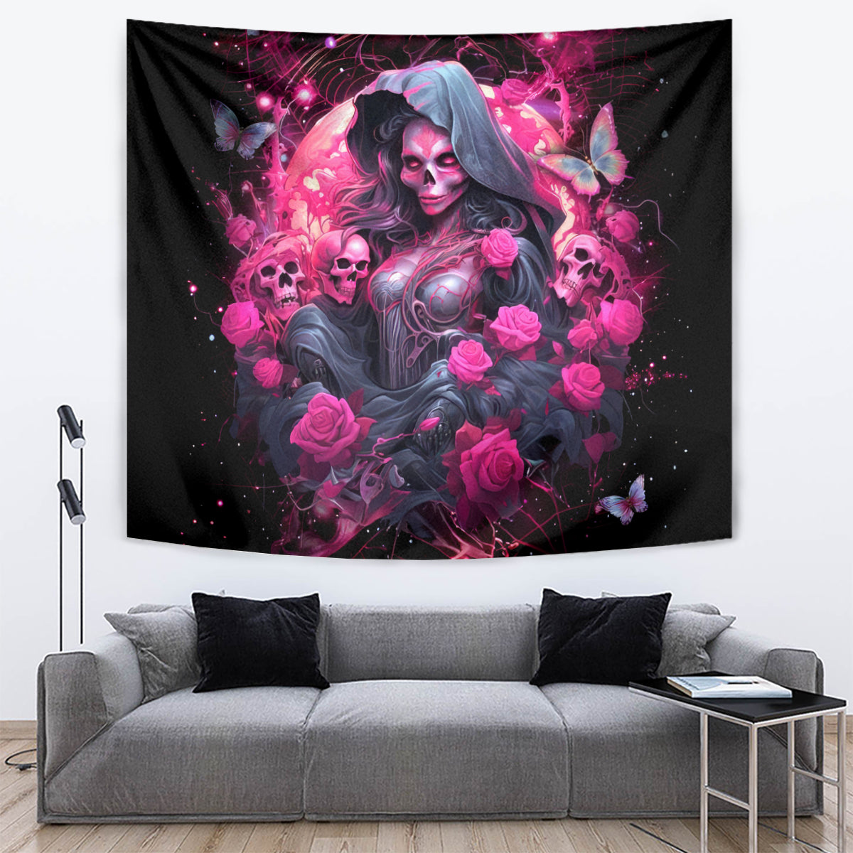 Witch Skull Tapestry They Whispered To Her You Cannot Withstand The Storm - Wonder Print Shop