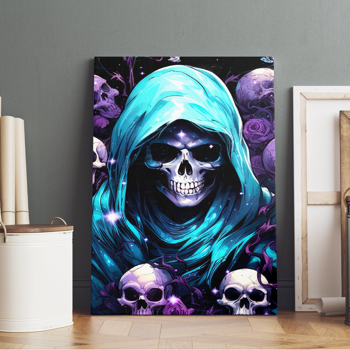 Reaper Skull Canvas Wall Art Don't Try To Figure Me Out - Wonder Print Shop