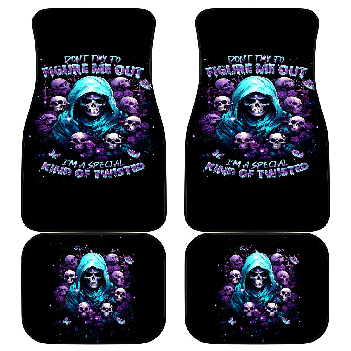 Reaper Skull Car Mats Don't Try To Figure Me Out - Wonder Print Shop