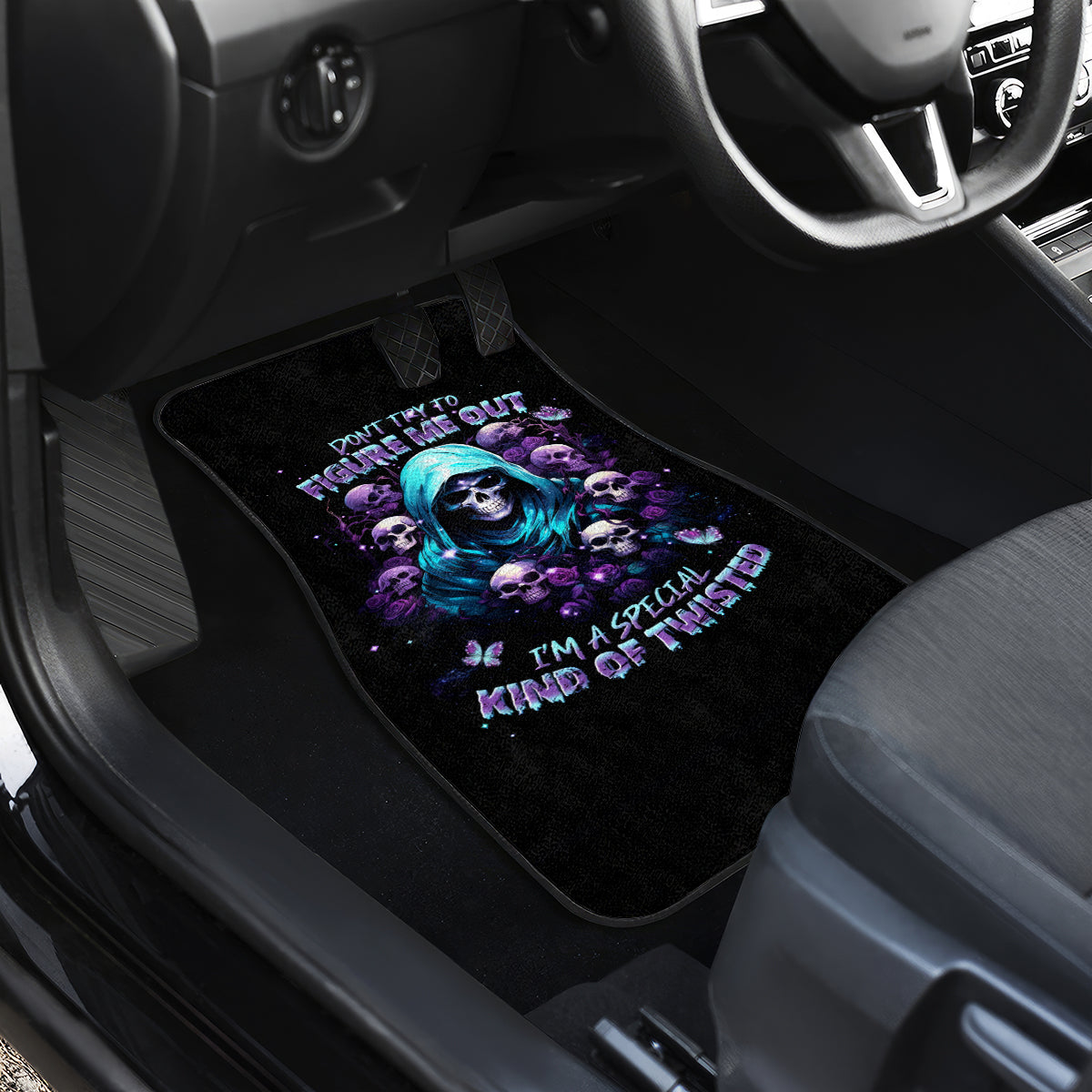 Reaper Skull Car Mats Don't Try To Figure Me Out - Wonder Print Shop