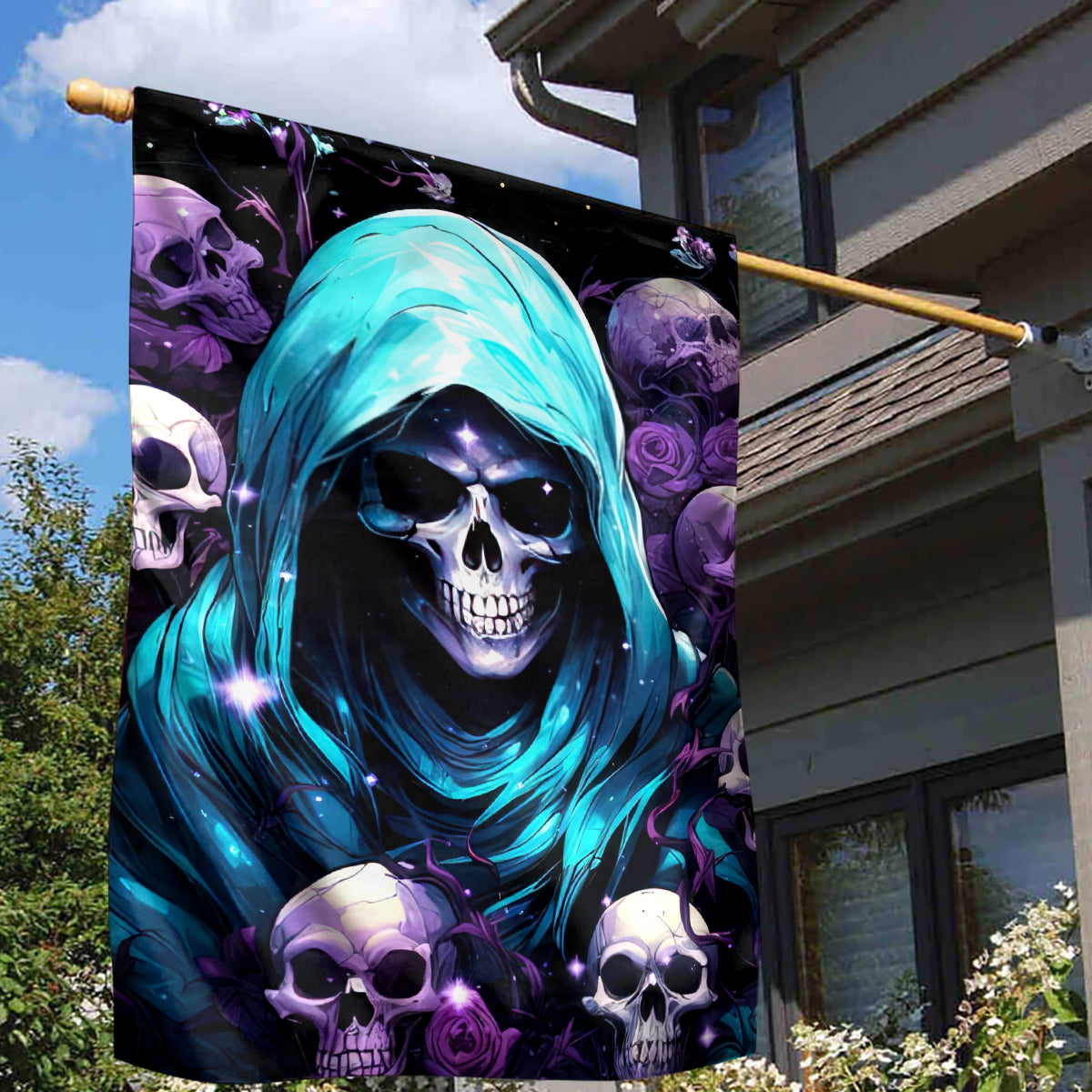 Reaper Skull Garden Flag Don't Try To Figure Me Out - Wonder Print Shop