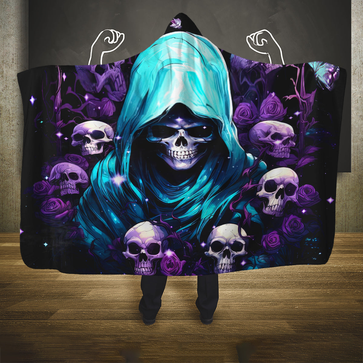 Reaper Skull Hooded Blanket Don't Try To Figure Me Out