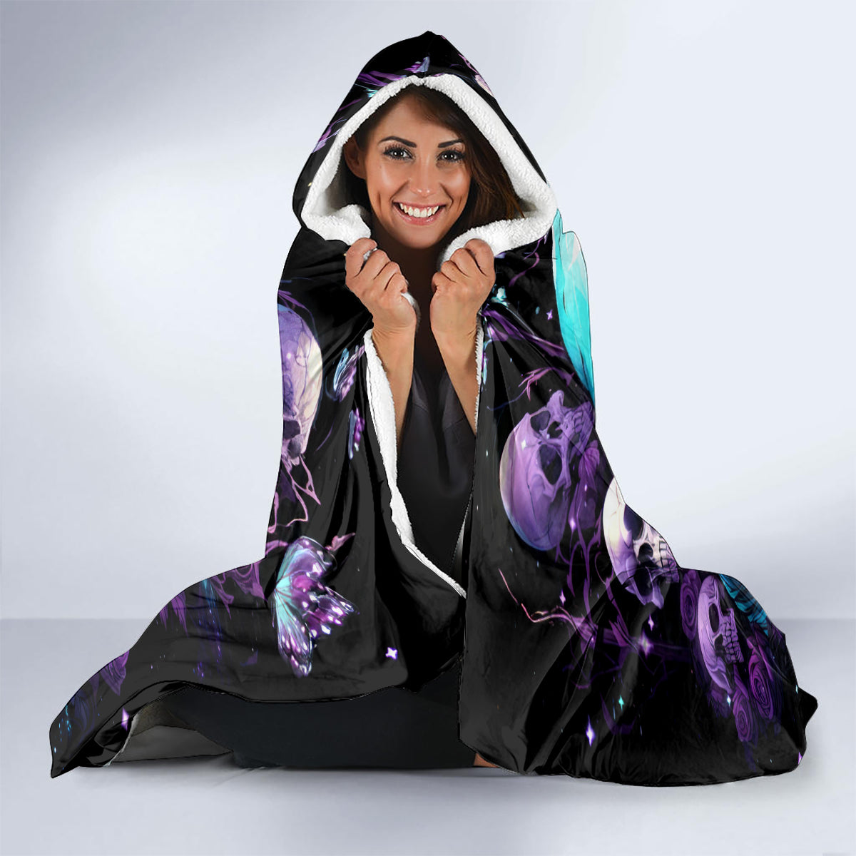 Reaper Skull Hooded Blanket Don't Try To Figure Me Out