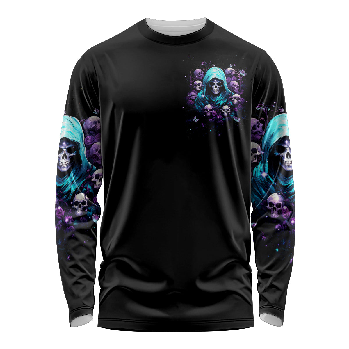 Reaper Skull Long Sleeve Shirt Don't Try To Figure Me Out - Wonder Print Shop