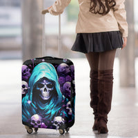 Reaper Skull Luggage Cover Don't Try To Figure Me Out - Wonder Print Shop