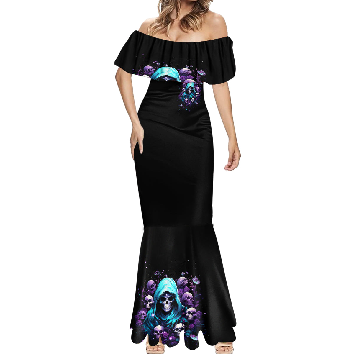 Reaper Skull Mermaid Dress Don't Try To Figure Me Out - Wonder Print Shop