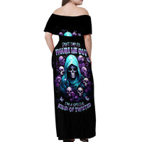 Reaper Skull Off Shoulder Maxi Dress Don't Try To Figure Me Out - Wonder Print Shop