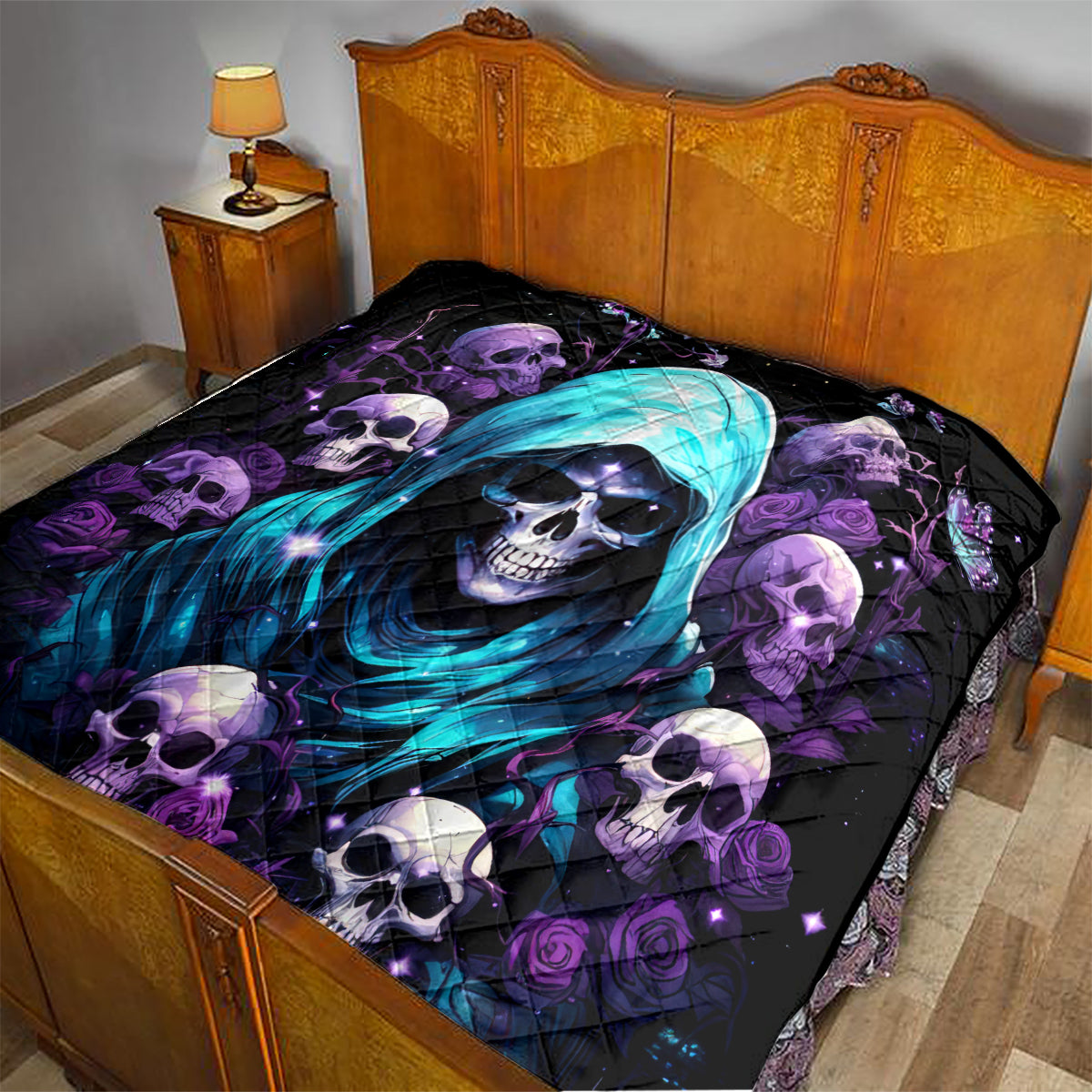 Reaper Skull Quilt Don't Try To Figure Me Out - Wonder Print Shop