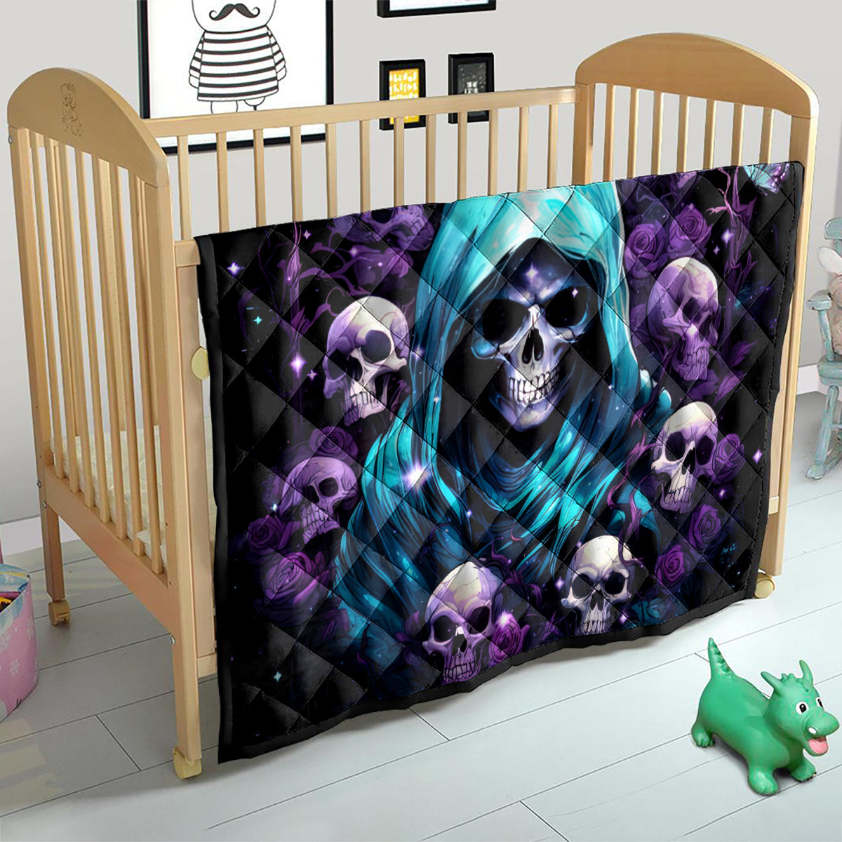 Reaper Skull Quilt Don't Try To Figure Me Out - Wonder Print Shop