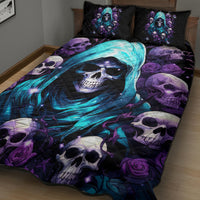 Reaper Skull Quilt Bed Set Don't Try To Figure Me Out - Wonder Print Shop