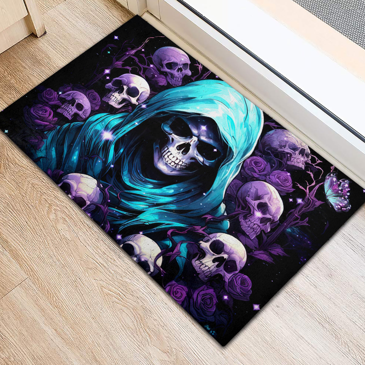 Reaper Skull Rubber Doormat Don't Try To Figure Me Out - Wonder Print Shop