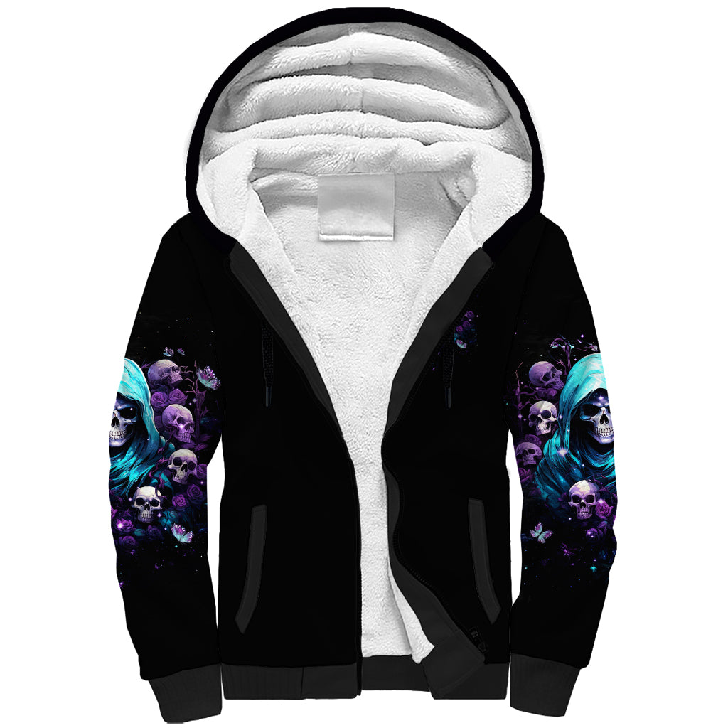 Reaper Skull Sherpa Hoodie Don't Try To Figure Me Out - Wonder Print Shop