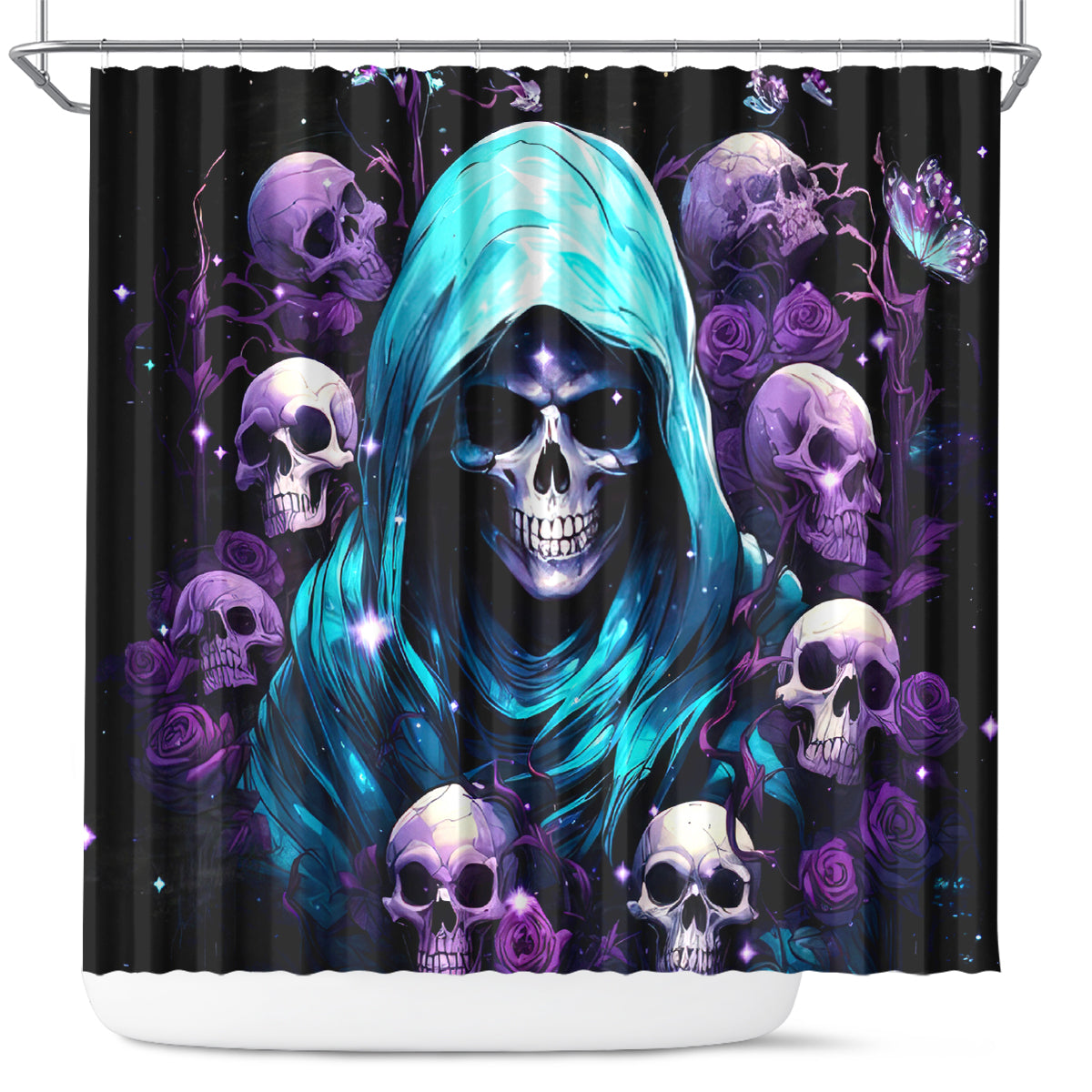 Reaper Skull Shower Curtain Don't Try To Figure Me Out