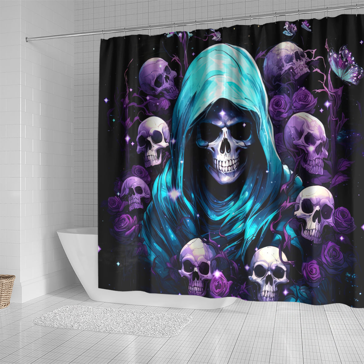 Reaper Skull Shower Curtain Don't Try To Figure Me Out