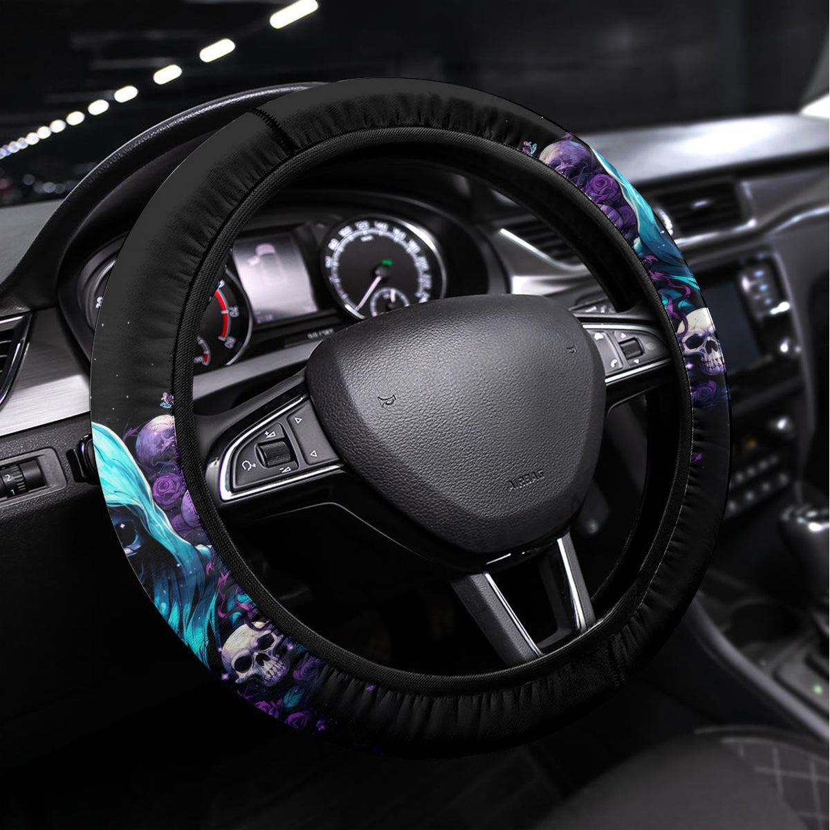 Reaper Skull Steering Wheel Cover Don't Try To Figure Me Out - Wonder Print Shop