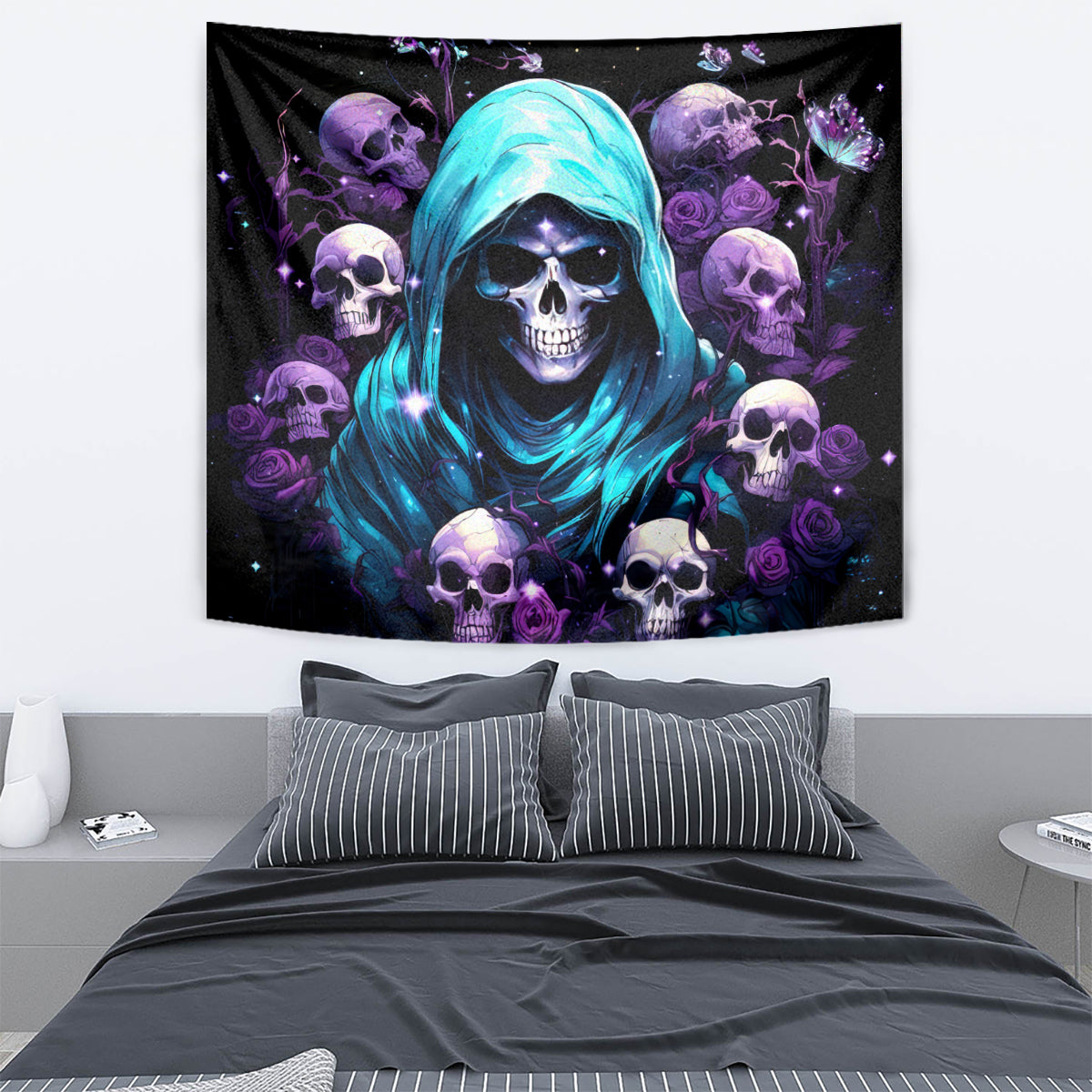 Reaper Skull Tapestry Don't Try To Figure Me Out - Wonder Print Shop