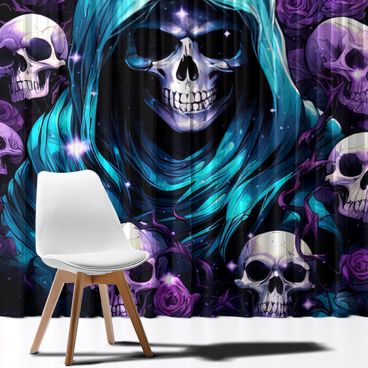 Reaper Skull Window Curtain Don't Try To Figure Me Out - Wonder Print Shop
