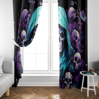 Reaper Skull Window Curtain Don't Try To Figure Me Out - Wonder Print Shop