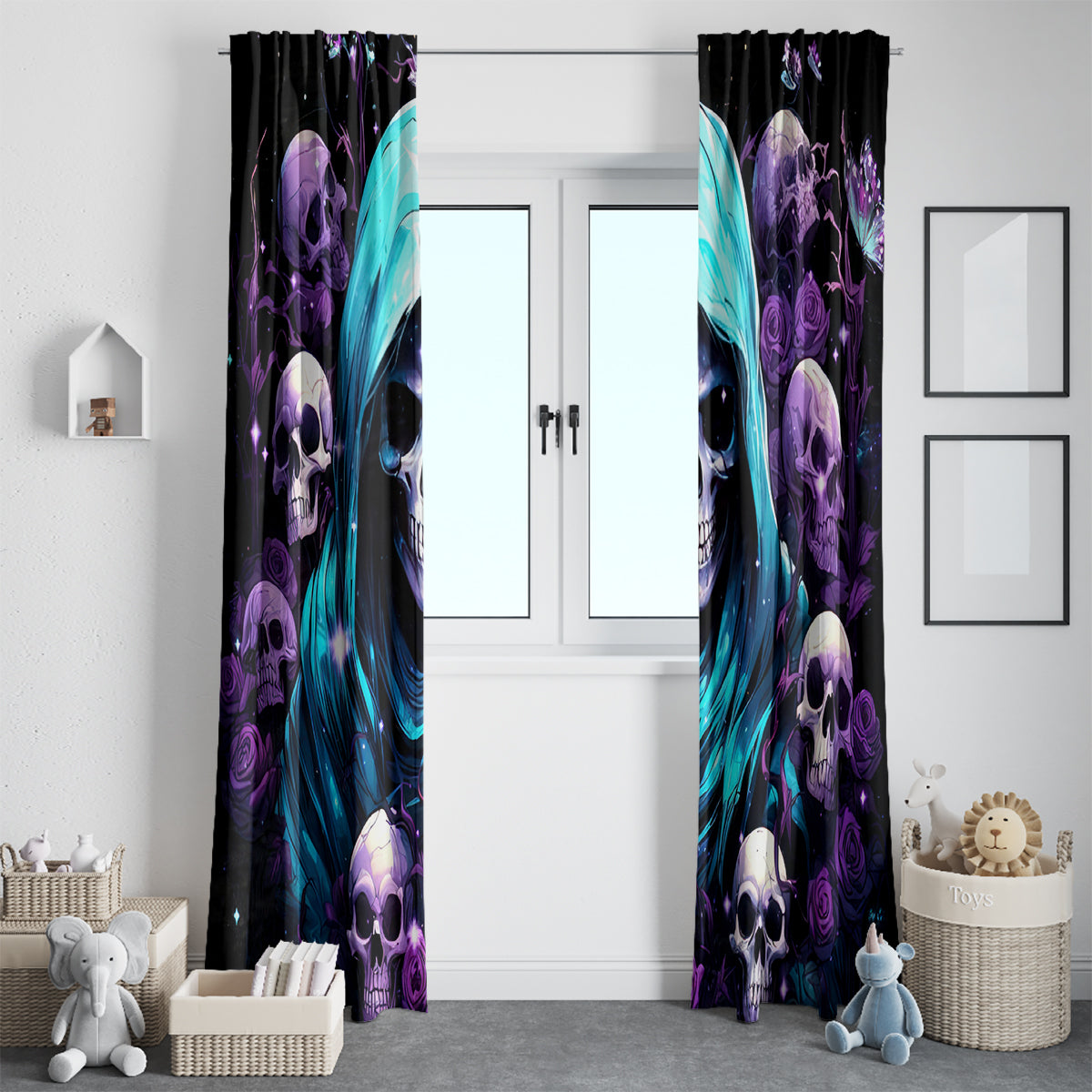 Reaper Skull Window Curtain Don't Try To Figure Me Out - Wonder Print Shop