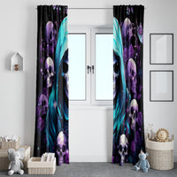Reaper Skull Window Curtain Don't Try To Figure Me Out - Wonder Print Shop