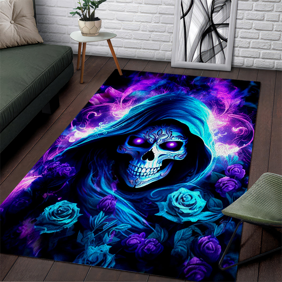 Rose Skull Area Rug If My Mouth Doesn't Say It - Wonder Print Shop