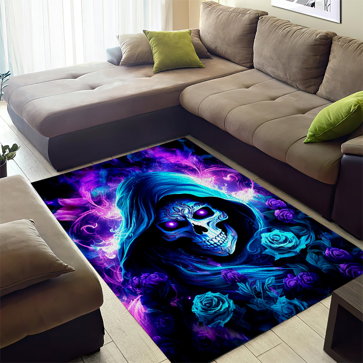 Rose Skull Area Rug If My Mouth Doesn't Say It - Wonder Print Shop
