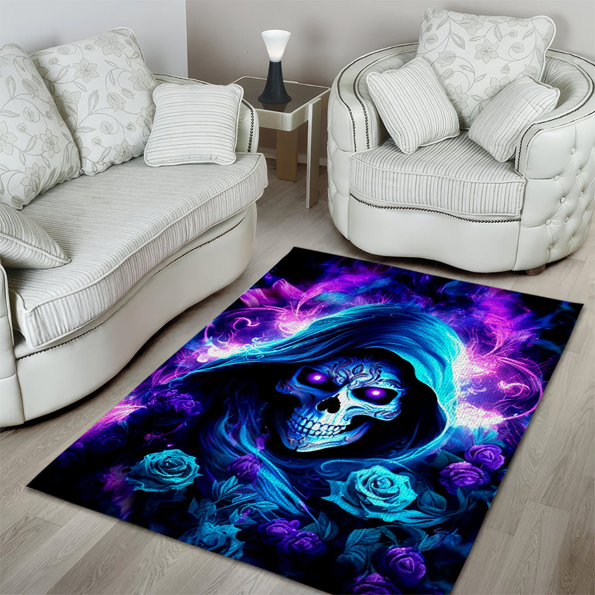 Rose Skull Area Rug If My Mouth Doesn't Say It - Wonder Print Shop