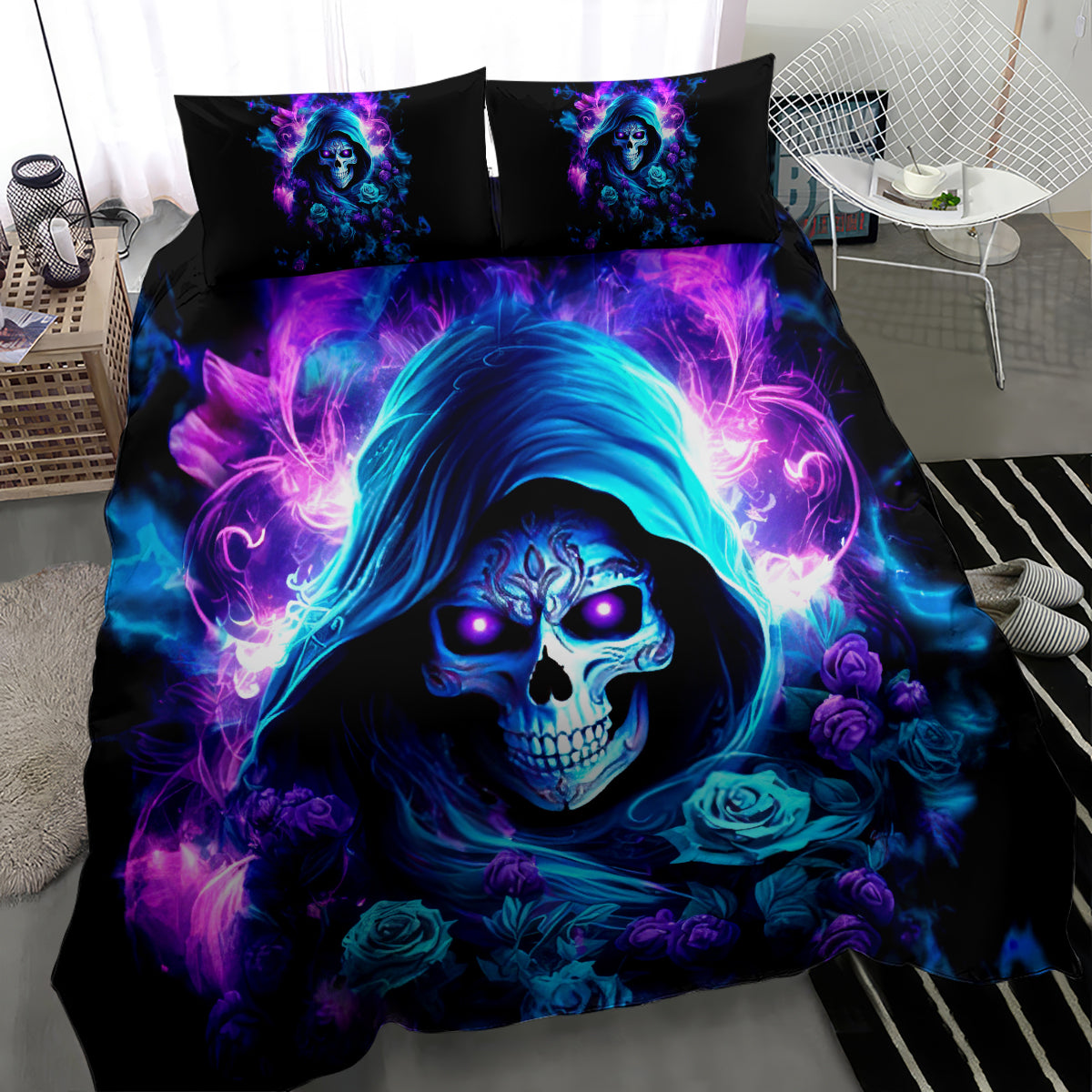 Rose Skull Bedding Set If My Mouth Doesn't Say It - Wonder Print Shop