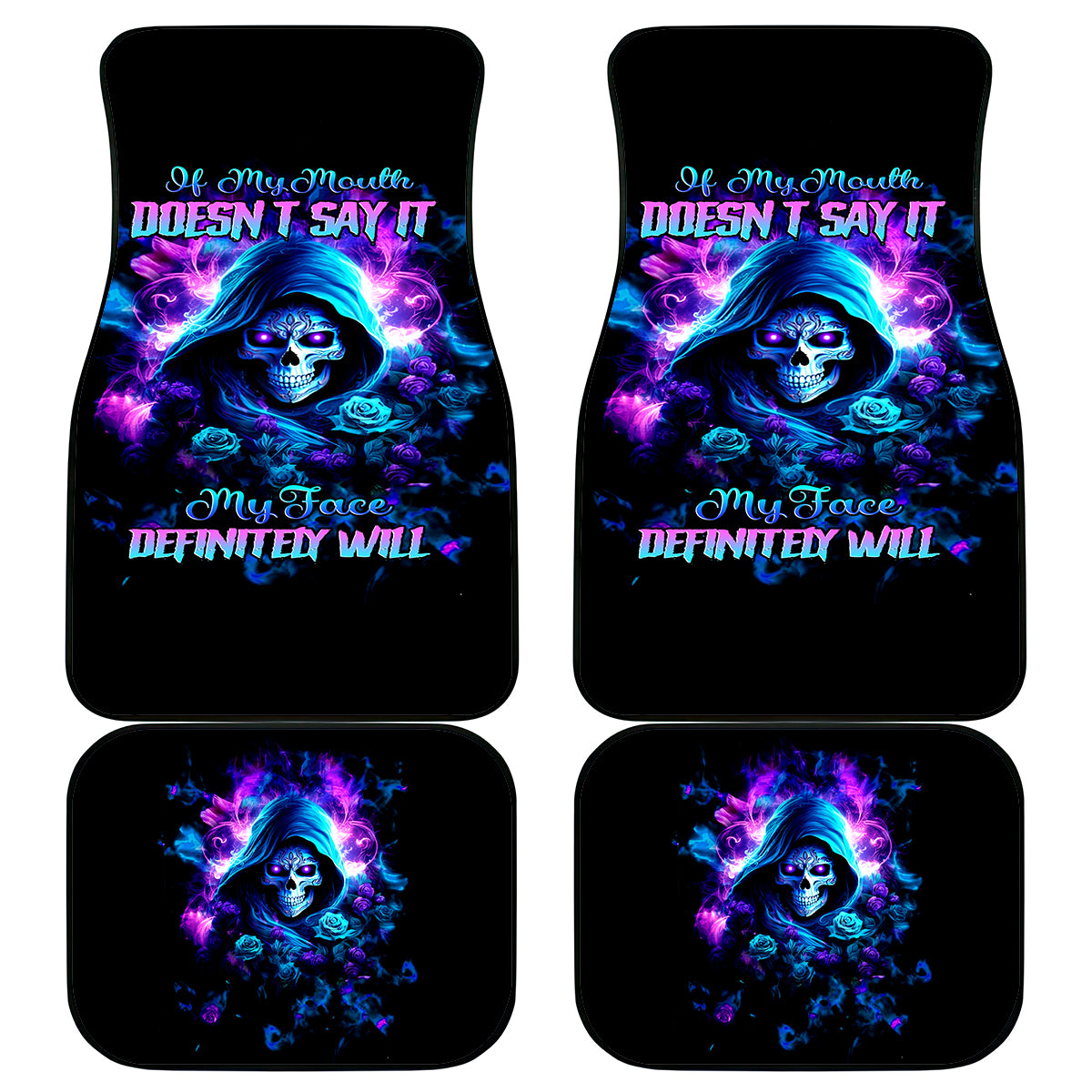 Rose Skull Car Mats If My Mouth Doesn't Say It - Wonder Print Shop