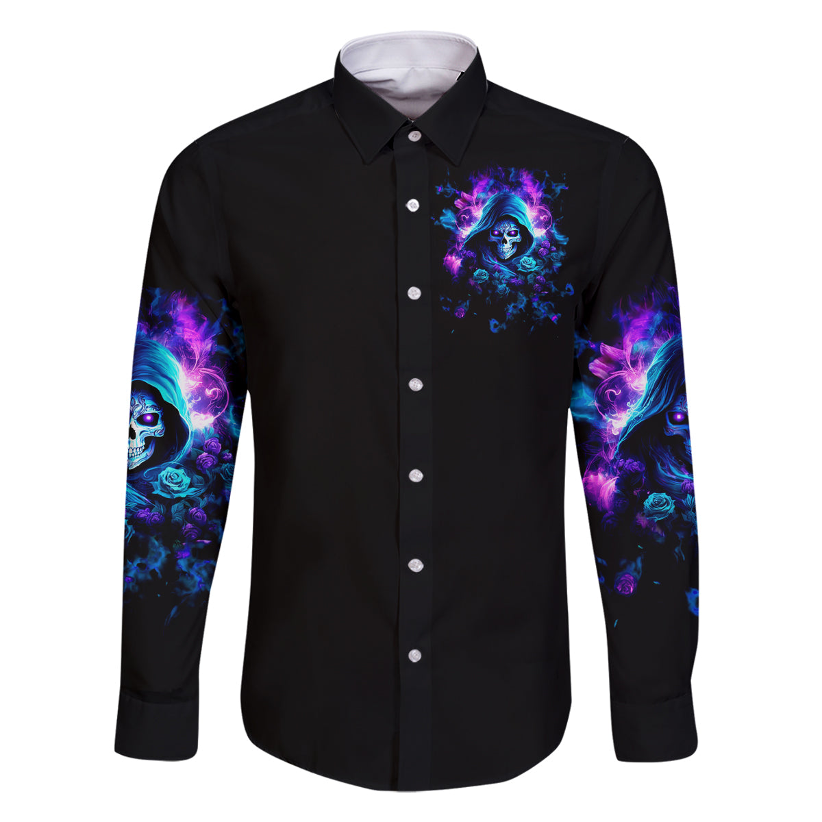 Rose Skull Family Matching Off Shoulder Long Sleeve Dress and Hawaiian Shirt If My Mouth Doesn't Say It - Wonder Print Shop