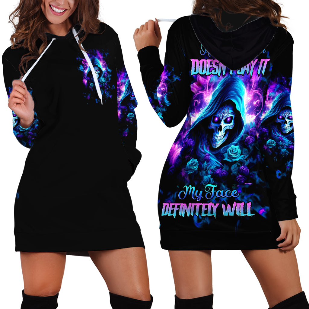 Rose Skull Hoodie Dress If My Mouth Doesn't Say It - Wonder Print Shop