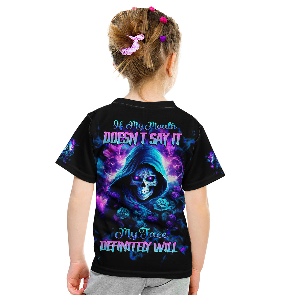 Rose Skull Kid T Shirt If My Mouth Doesn't Say It - Wonder Print Shop