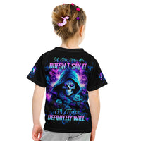 Rose Skull Kid T Shirt If My Mouth Doesn't Say It - Wonder Print Shop