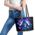 Rose Skull Leather Tote Bag If My Mouth Doesn't Say It - Wonder Print Shop