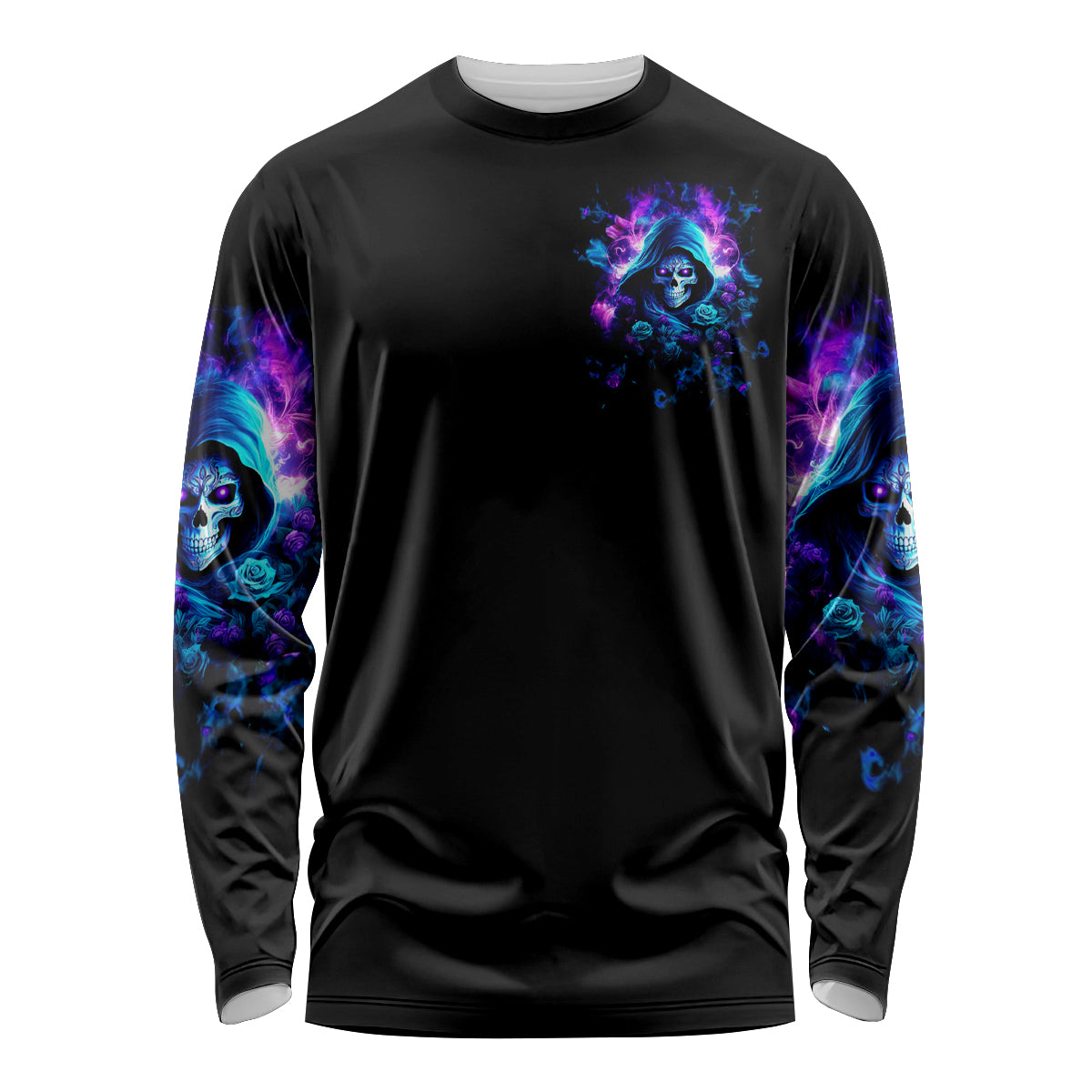Rose Skull Long Sleeve Shirt If My Mouth Doesn't Say It - Wonder Print Shop