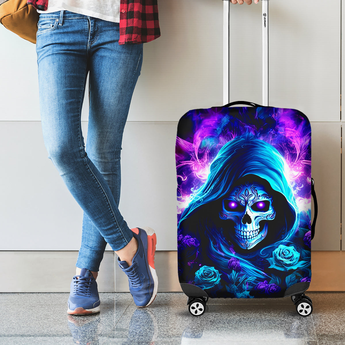 Rose Skull Luggage Cover If My Mouth Doesn't Say It - Wonder Print Shop