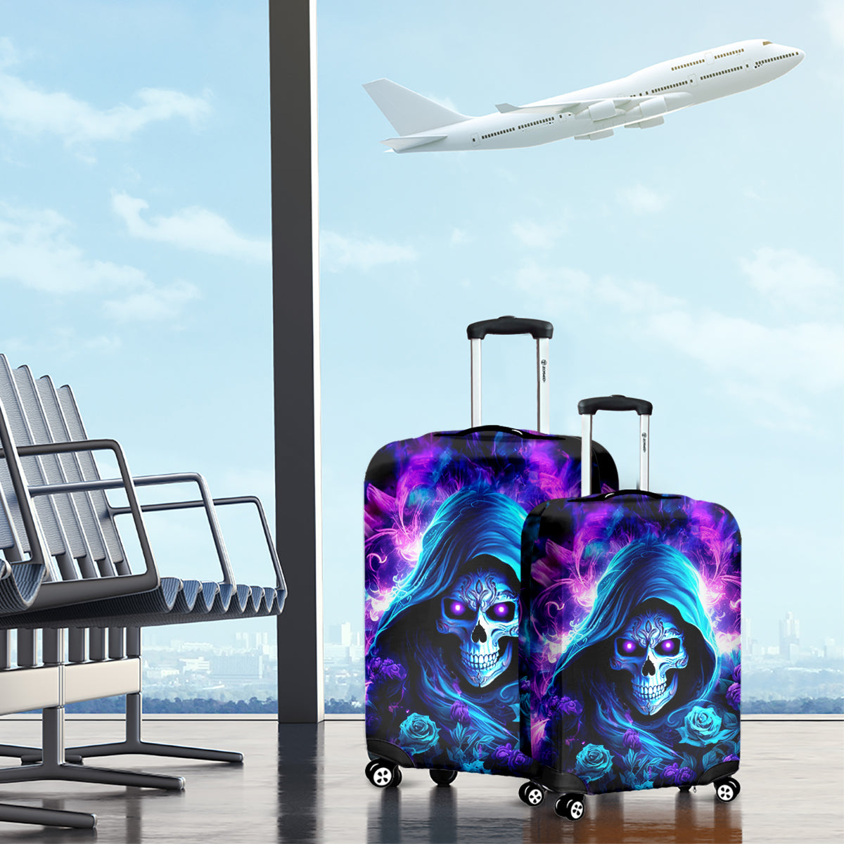 Rose Skull Luggage Cover If My Mouth Doesn't Say It - Wonder Print Shop