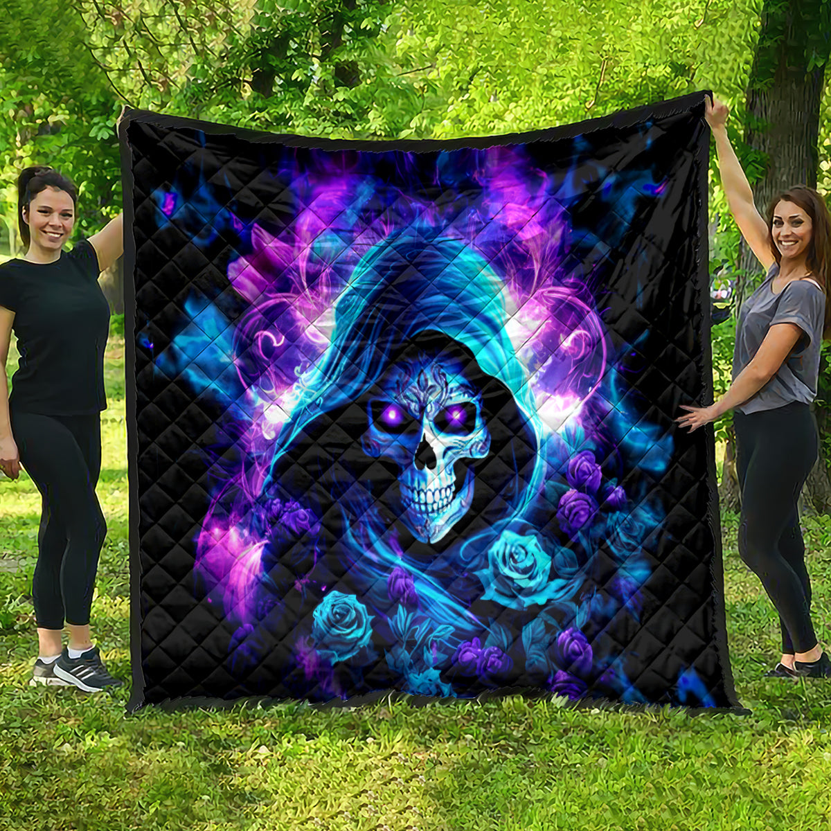 Rose Skull Quilt If My Mouth Doesn't Say It - Wonder Print Shop