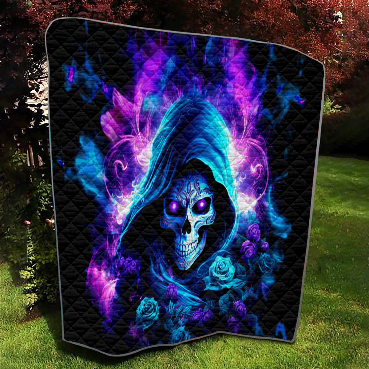 Rose Skull Quilt If My Mouth Doesn't Say It - Wonder Print Shop