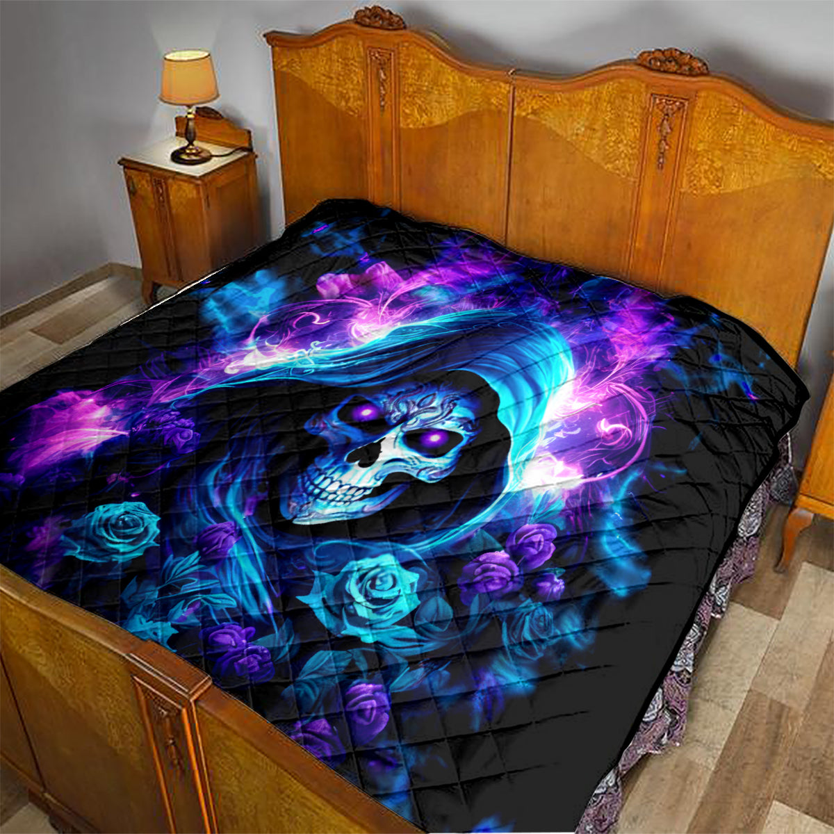 Rose Skull Quilt If My Mouth Doesn't Say It - Wonder Print Shop