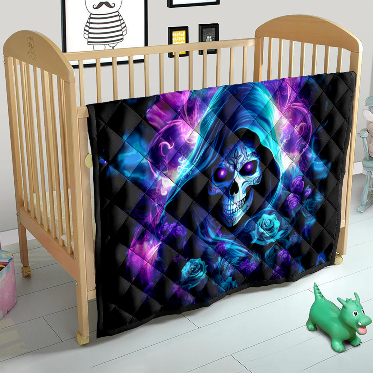 Rose Skull Quilt If My Mouth Doesn't Say It - Wonder Print Shop