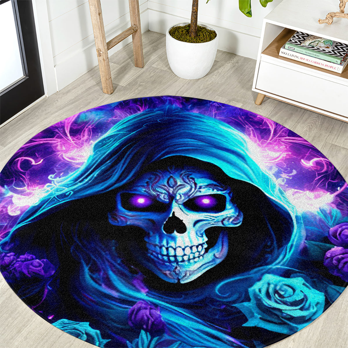 Rose Skull Round Carpet If My Mouth Doesn't Say It